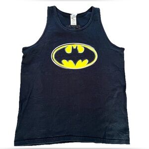 Vintage Six Flags Batman The Ride Tank Top Size Large Black Magic Mountain LA